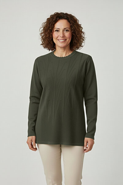 Ravencia Women's Knitwear Transitional Cold Yarn Crew Neck Young Mother Sweater