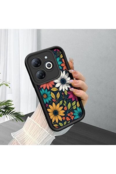 Hontinga حافظة هاتف من السيليكون الناعم الرقيق بنمط أسود متوافقة مع هاتف Infi...