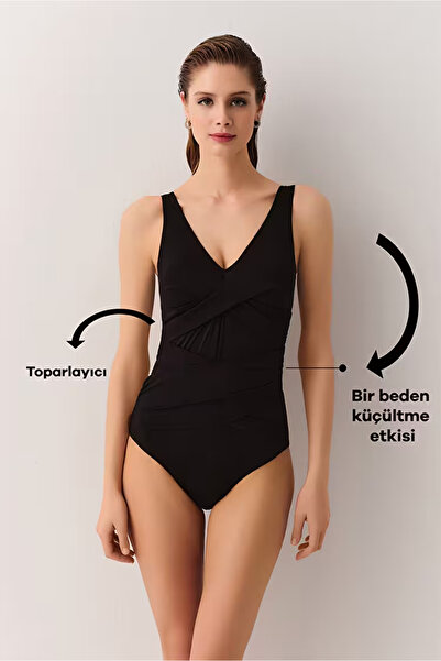 SUWEN V Necked Detailed Swimsuit