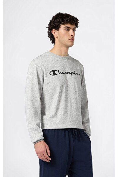Champion Script Shop Crewneck Sweatshirt Gri Erkek Sweatshirt - 221919-EM021