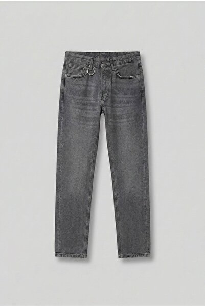 ablukaonline Men's Relaxed Straight Fit Basic Jeans Gray