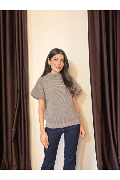 LOISY Women's Half Fisherman Shoulder Pad Piece Sweater