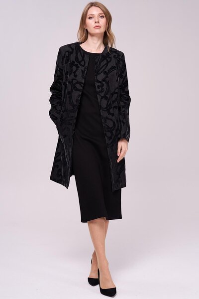 Journey O Yaka-Agraflı Uzun Ceket