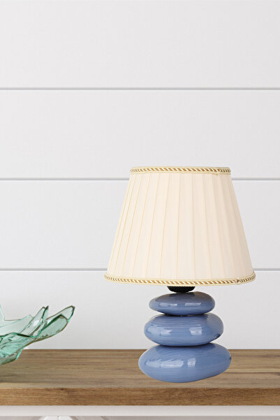 Begüsa Bolet Seramik Masa Lambası Mavi