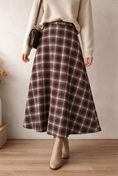 lobivia Ekosa Desenli Kloş Etek Tesettür ve Günlük Etek Beli Lastikli Boyu:93...