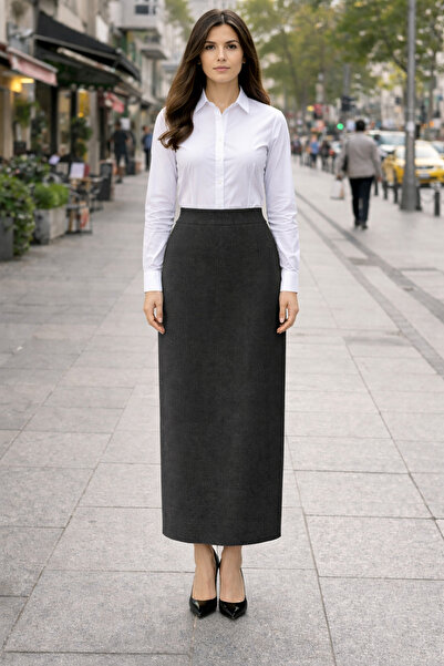 GARNİ Long Pencil Skirt 4573 Length 95 cm Straight