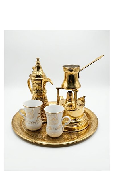 Kanka Turkish coffee set, 6 pieces, handmade, pure copper, includes a stove, ...