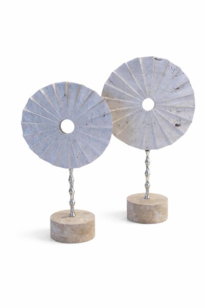 Modestmar Traverten Sun Disk Dekor GÜMÜŞ Detay Obje