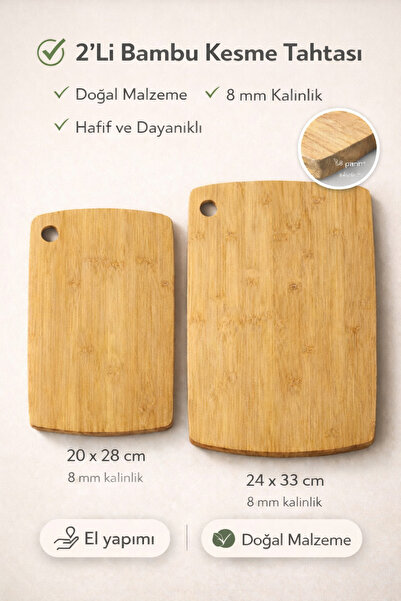 DrBambu 2-Piece Bamboo Cutting Board No. 5 – Natural, Durable, and Stylish De...