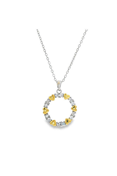 Bijuteria SORELLY Lanț placat cu aur de 18k cu coroană în formă de inimă