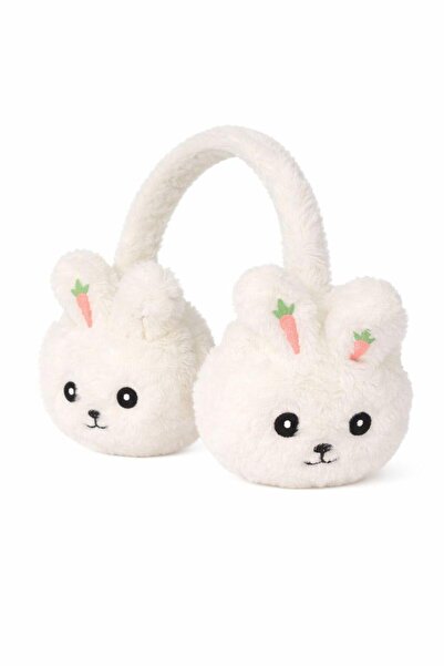 Beksy Accessory Peluş Tavşan Kulaklık, Kışlık Yumuşak Kürklü Tavşan Kulak Isı...