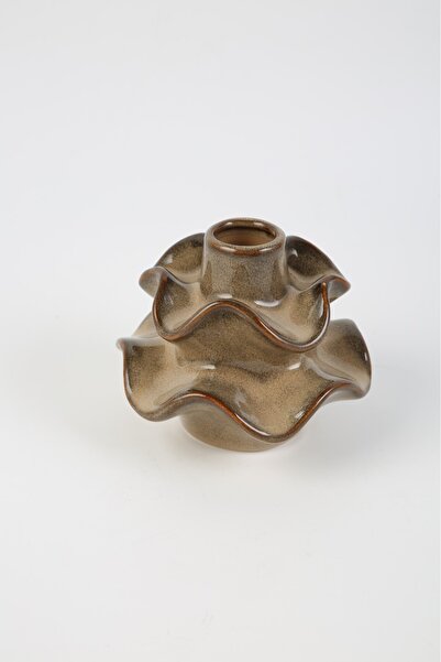 Vitale Seramik Dalgalı Vazo 12*12.3*10 cm