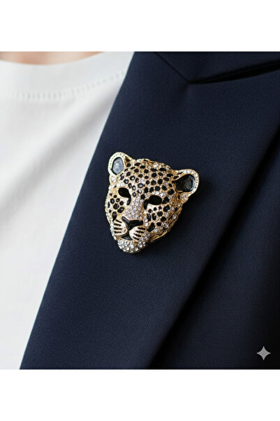 Daily Bazaar Kristal Taşlı Leopar Broş