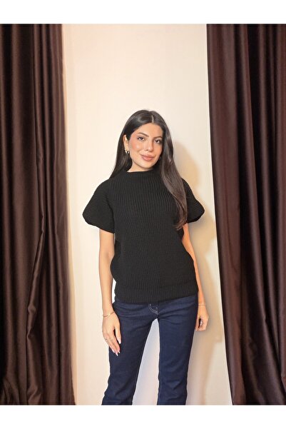 LOISY Women's Half Fisherman Shoulder Pad Piece Sweater