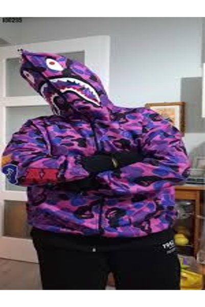 Erzani Kids Bape Unisex Hooded Zippered Embroidered Printed Papçi Cardigan