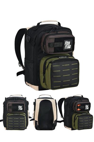 Fujin ProAji Back Pack Green Beige Balıkçı Sırt Çantası