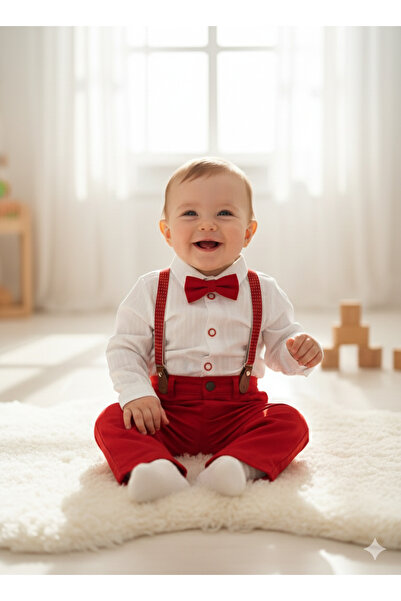 Harry&Millie Baby Boy Snap-On Shirt-Pants-Bow Tie-Suspender Set, 4-Piece Baby...