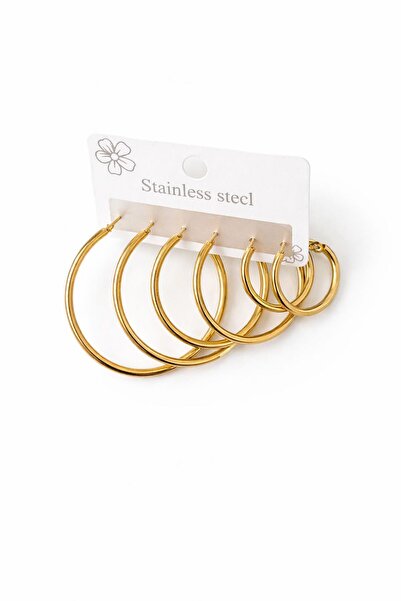 Vipfoni مجموعة من 6 أقراط دائرية من الفولاذ