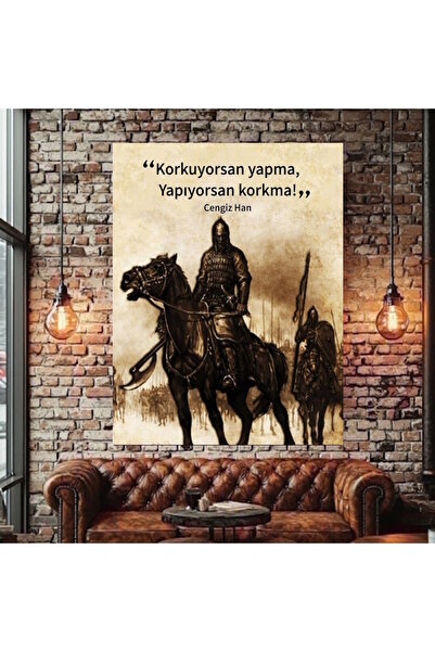 özkacar CENGIZ HAN BRUŠENJE KANVASA SLIKE ZA ZID DOMA DNEVNA SOBA KANCELARIJA...