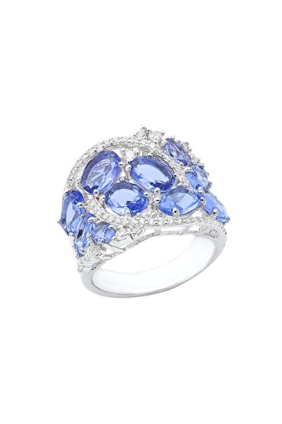 Bijuteria SORELLY Silver Ring with Royal Blue Stones 17