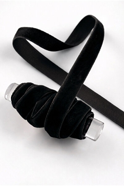 ZEYMERADE Siyah Kadife Kurdele 1cm 5mt, Gelin, Damat, Bohça, Nişan, Çeyiz, Ni...