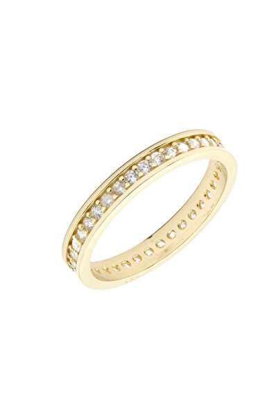 Bijuteria SORELLY 14k Gold Ring with 3mm White Stones Eternity size 17