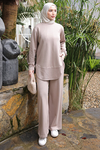 İmajButik Modal Suit with Mink Front Detail Tunic and Pants