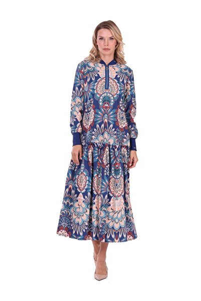 Invee Büzgülü Elbise ZÜMRÜT