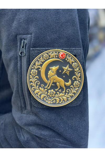 KOMANDO PAZARI Bozkurt Ay Yıldız Temalı 3D PVC Patch(peç) – Türk Motifli, Cır...