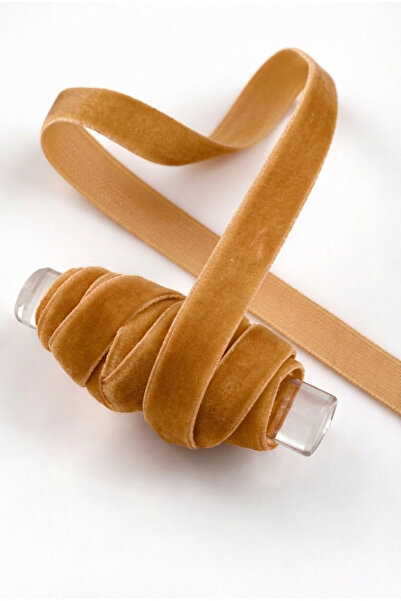 ZEYMERADE Kapiçino Kadife Kurdele 1cm 5mt, Gelin, Damat, Bohça, Nişan, Çeyiz,...