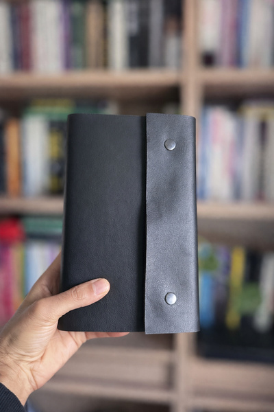 Colermi Genuine Leather Book Cover – Handmade Snap Closure Leather Notebook C...