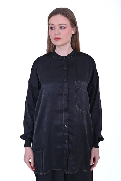 Invee Shiny shirt black