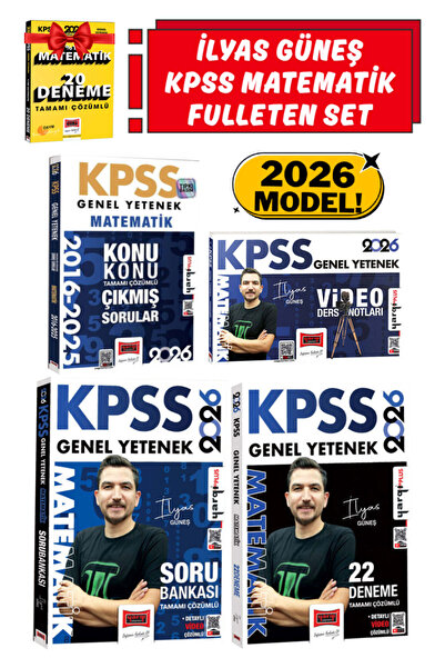 Yargı Yayınları İlyas Güneş 2026 KPSS Matematik Video Ders Notları+Soru Banka...
