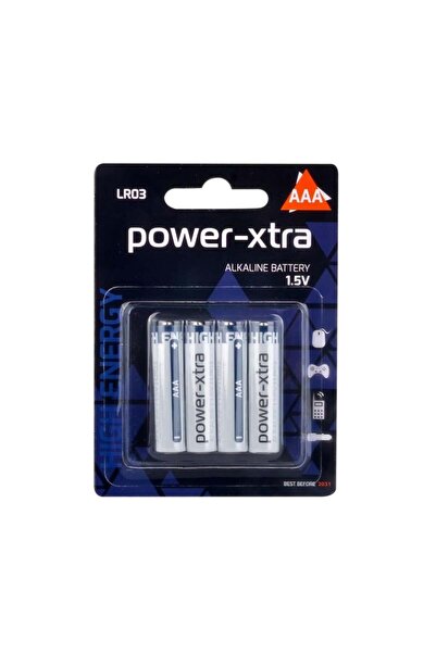 POWER-XTRA LR03/AAA Size Alkaline Pil - 4lü Blister
