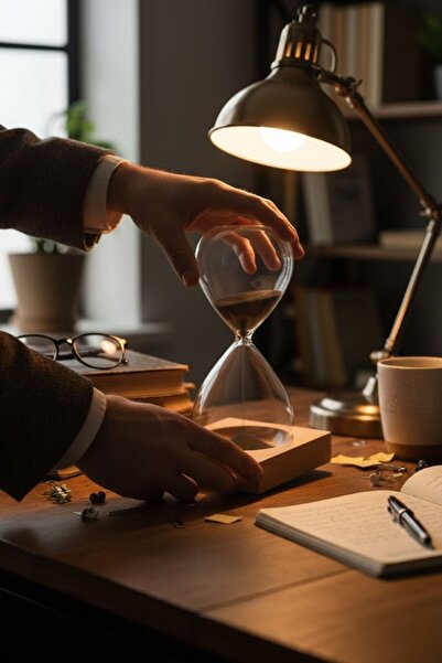 Buffer ® Mıknatıslı Cam Kum Saati – Dekoratif Metal Tabanlı, Manyetik Kum Akı...