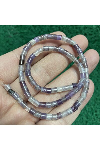 İNCİ DOĞAL TAŞ حجر العقيق الأرجواني الأسطواني 4 مم