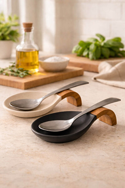 Anadolu Saray 1 ADET Akasya Saplı Silikon Kaşıklık | Yanmayan Yapışmayan Tezg...