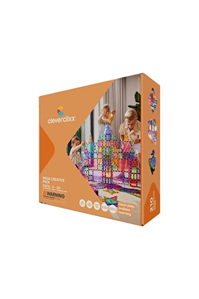Cleverclixx Mega Creative Pack Manyetik Bloklar, Pastel 210 Parça