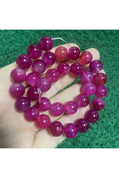 İNCİ DOĞAL TAŞ حجر العقيق الوردي الكروي 12 ملم