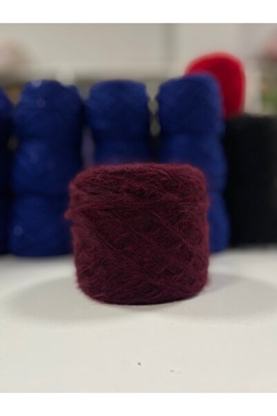göçer Knitting Yarn Burgundy Moher Acrylic Hand Knitting Yarn 100Gr