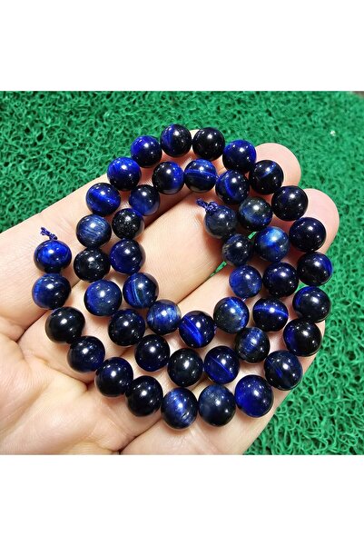 TAŞ UZMANI Globe Dark Blue Tiger Eye Stone 8 mm