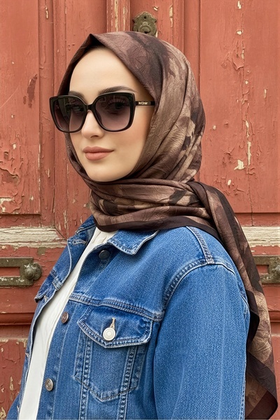 İmajButik Brown İpekhan Patterned Shawl