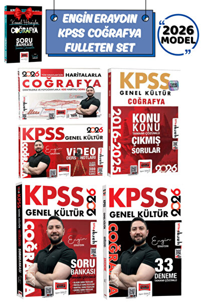 Yargı Yayınları Engin Eraydın 2026 KPSS Coğrafya Haritalar+Video Ders Notları...