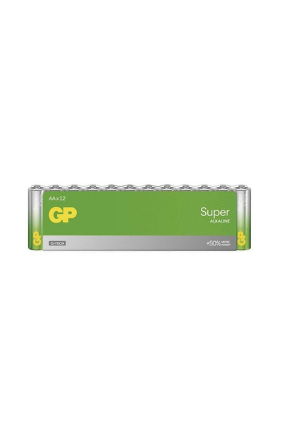 GP Super Alkaline - LR06 - AA Size - Kalem Boy Alkaline Pil - 12li Paket