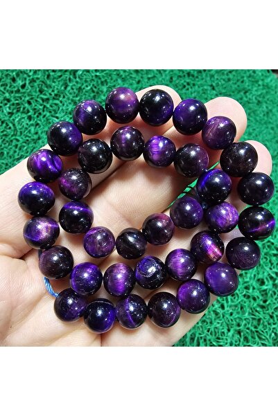 İNCİ DOĞAL TAŞ حجر عين النمر الأرجواني الكروي 10 ملم