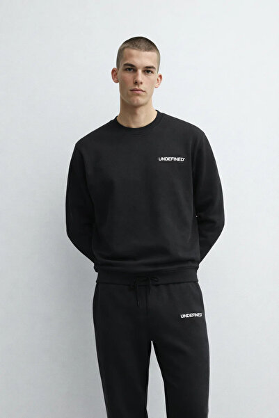 MATERIAL Ανδρικό χειμερινό σετ φόρμας Comfort σε μαύρο χρώμα