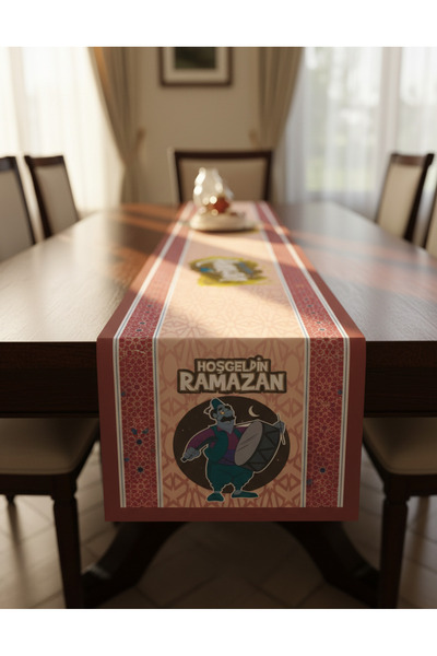 tarzınısec Ramadan Moon Motif Digital Printed Runner Tablecloth 40X140 cm
