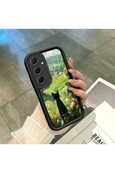 Hontinga حافظة هاتف سامسونج جالاكسي A55 متوافقة مع هاتف بلاك كات من السيليكون...