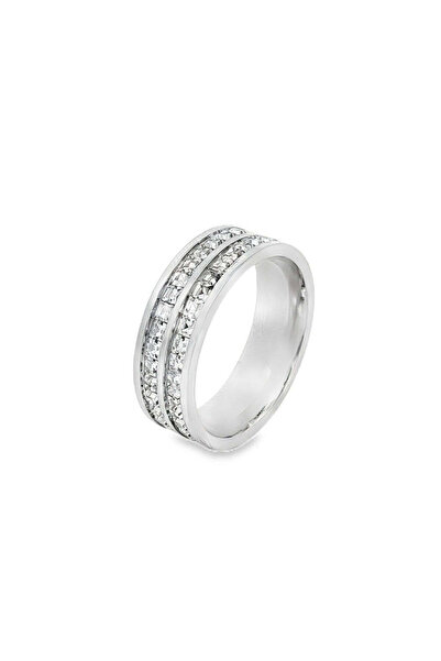 Bijuteria SORELLY Inel dublu etern din argint de 6 mm cu pietre CZ albe 17