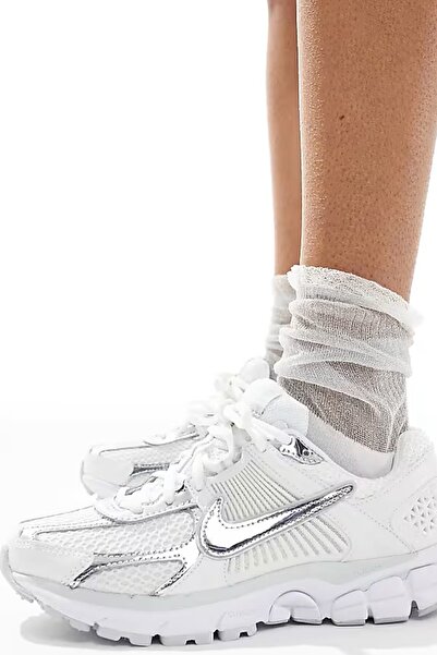 Nike Bowerman Zoom Vomero 5 Metallic Silver Leather Sneaker Hakiki Deri Kadın...